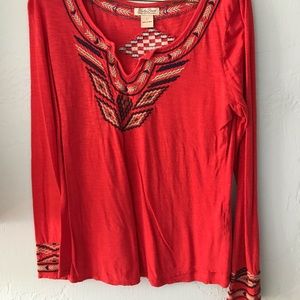 Lucky Brand long sleeved coral T-shirt
